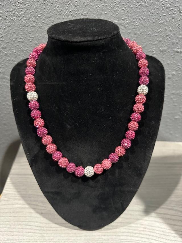 DRIPPY NECKLACE PINK & SILVER