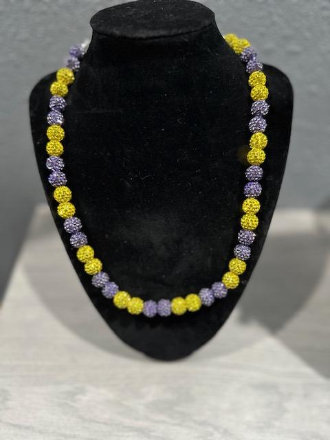 DRIPPY NECKLACE PURPLE & GOLD